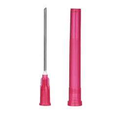 Neopoint veiligheidscanule voor eenmalig gebruik, stomp, zonder filter | 18 G x 1,1/2" | 38 mm | 1,2 mm | rood